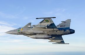 JAS 39 Gripen Fighter flies with Meteor Missile
