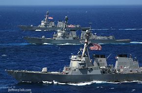 Three Arleigh Burke-class guided-missile destroyers - Valiant Shield 2006.