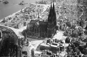 Bomb damage over Cologne.