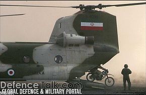 Iranian soldiers leave CH-47 Chinook Helicopter