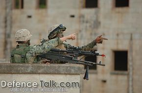 Marines provide security - Military Operation in Urban Terrain (MOUT)