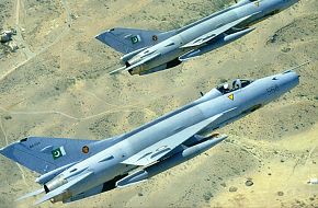 Two pakistani F-7's over a desert!