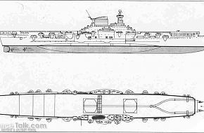 drawing of WW2 Italian aircraft carrier Aquila (Eagle)
