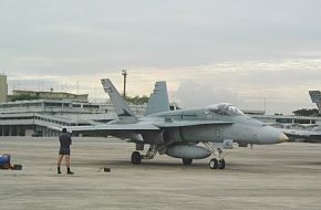 F/A-18 ready to taxi at Paya Lebar Air Base, Singapore 2002