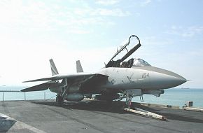 F-14 on USS Kitty Hawk in Singapore 2002