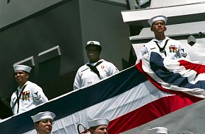 Aboard USS Shoup during the commissioning - US Navy