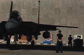 F-15E Strike Eagle prepares to takeoff