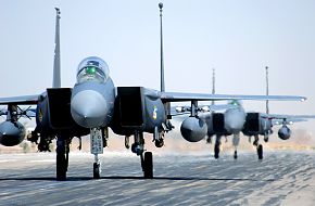 F-15E taxi at Balad Air Base, Iraq