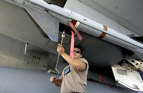 F-15E, loading an AIM-7 Sparrow missile