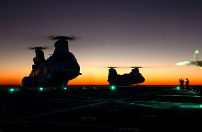 CH-46 Sea Knights on USS Shreveport LPD 12