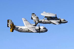 US Navy C-2A and E-2C