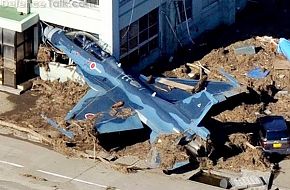 F-2 jet hits building during Japan Tsunami
