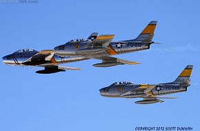 USAF F-86 Sabre Fighters - Horsemen Flight Demonstration Team