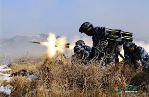China Marines fire the man-portable cluster rocket launcher