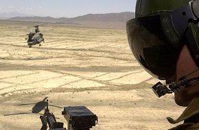 Brit Chinook Gunner over Afghanistan