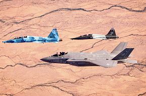 T-38C Talons Fly With F-35 Fighter Jet