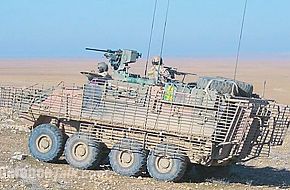 Australian army ASLAV PC serving in Iraq,fitted with Bar armour system.