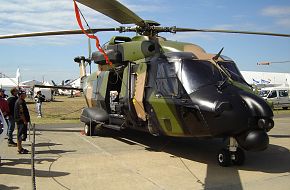 An NH-90 painted up in Australian Army colours to represent the forthcoming