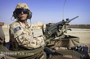a @nd Cavalry Regt troop Sgt patrolling in his ASLAV as part of Al Muthanna