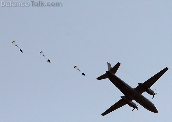 An-26 dropping para-troopers