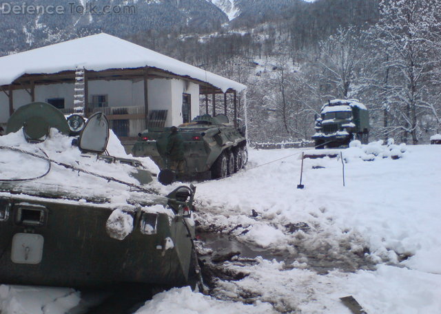 BTR-80 stuck in swamp