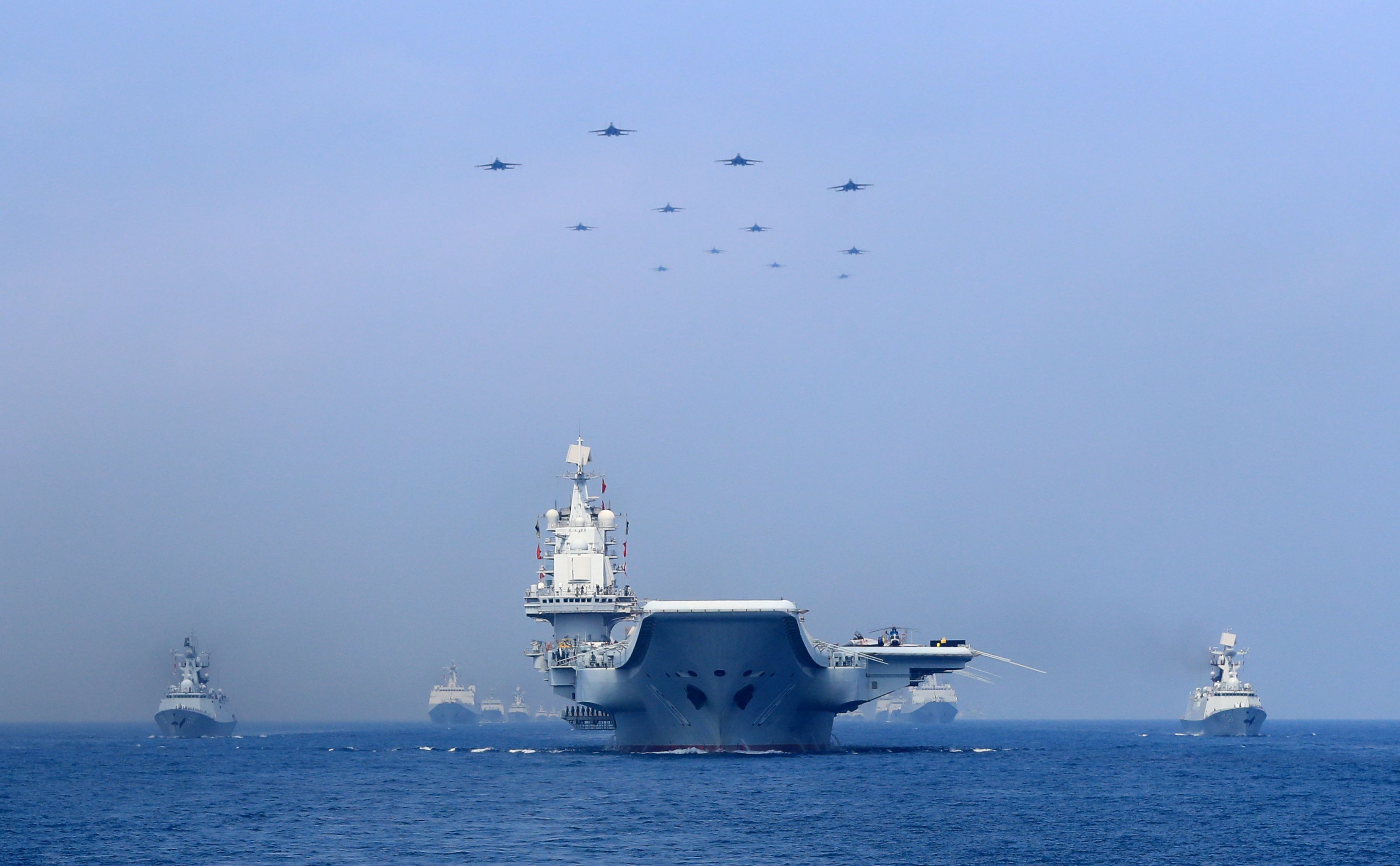 Chinese Navy Warships and Aircraft Carrier