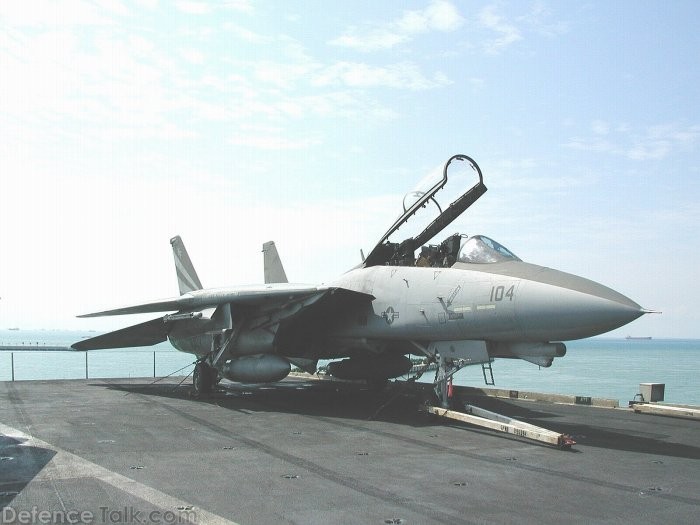 F-14 on USS Kitty Hawk in Singapore 2002