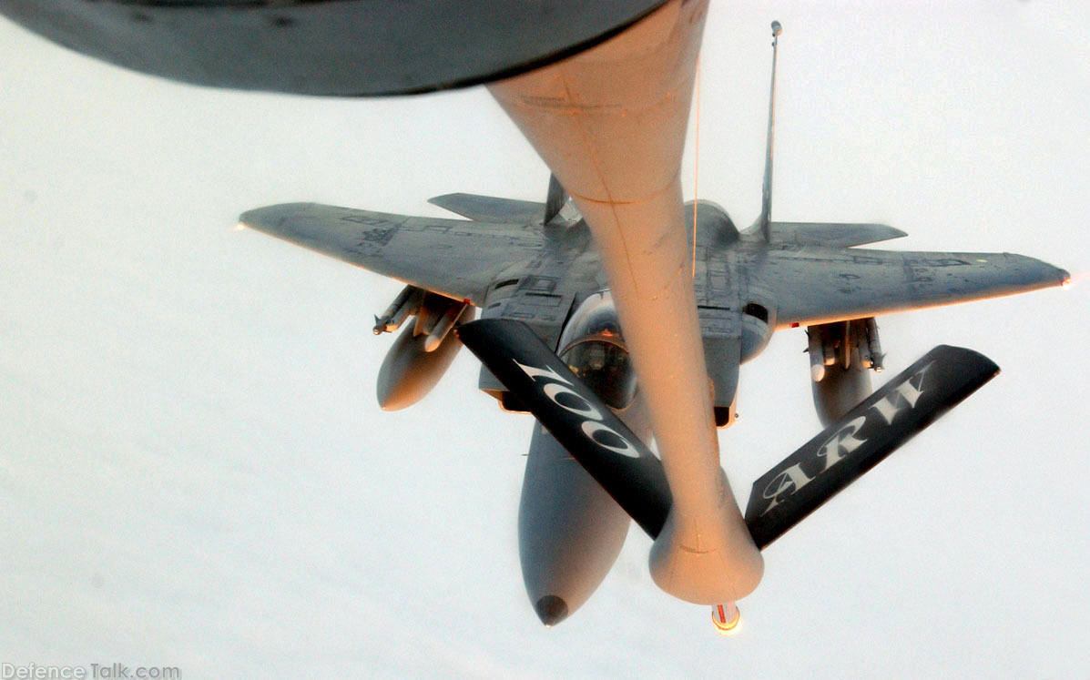 F-15 Refuels from KC-135