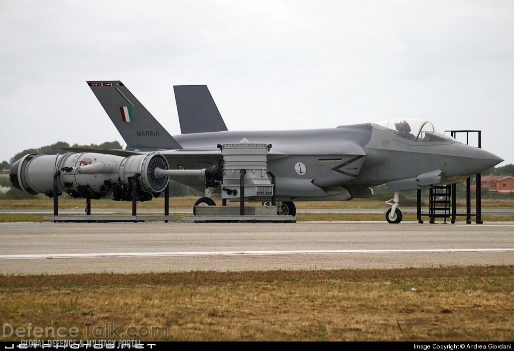Full size mock-up of F35B with Italian Navy colors
