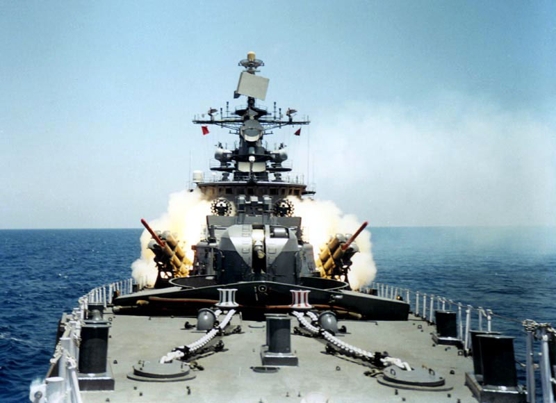 INS Mysore firing