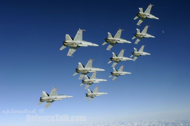 Swis AF F-18s in formation