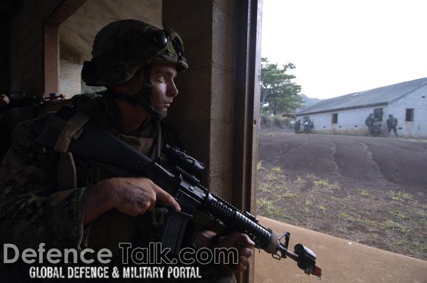 US Marine during Military Operation in Urban Terrain (MOUT)