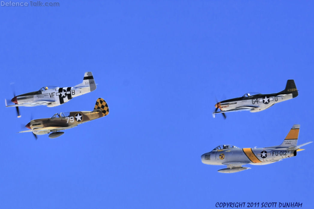 USAAC P-40 Warhawk P-51 Mustang & USAF F-86 Sabre Fighters