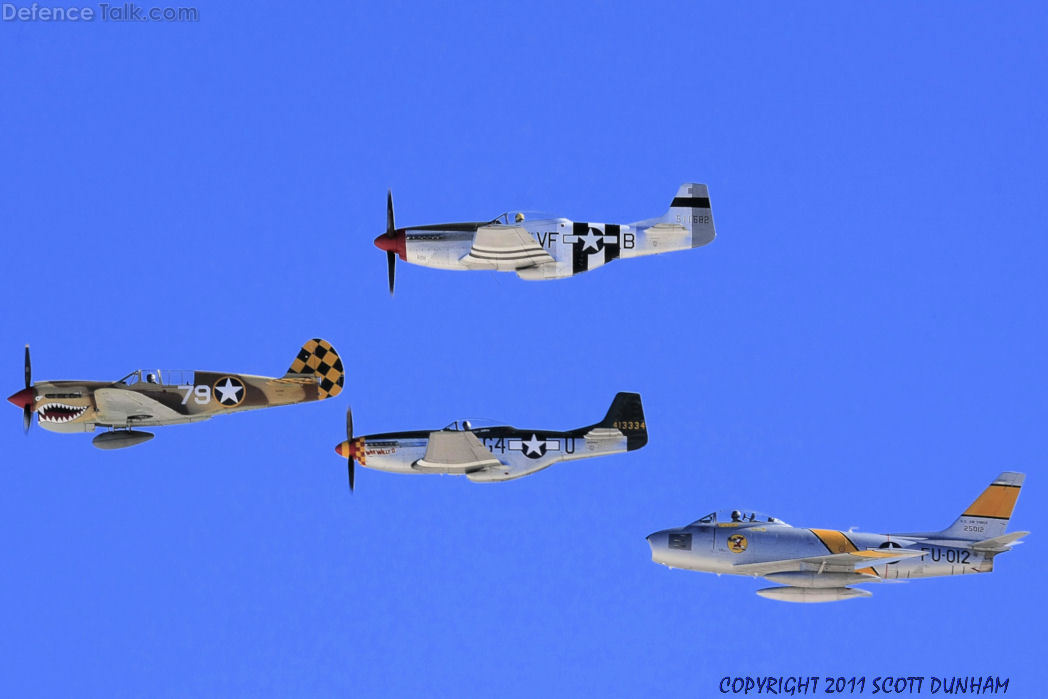 USAAC P-40 Warhawk P-51 Mustang & USAF F-86 Sabre Fighters