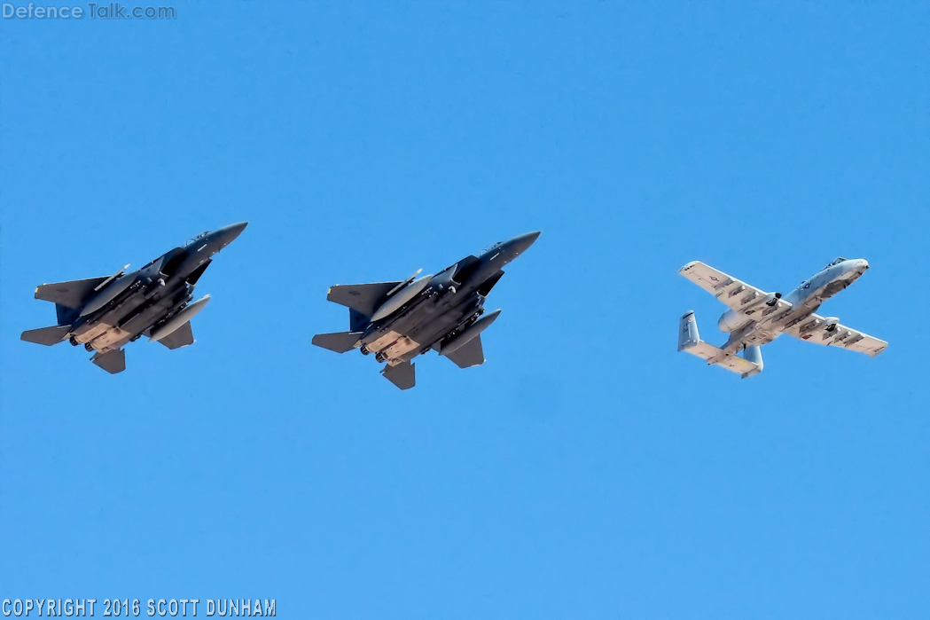 USAF F-15E Strike Eagle & A-10 Thunderbolt II Attack Aircraft