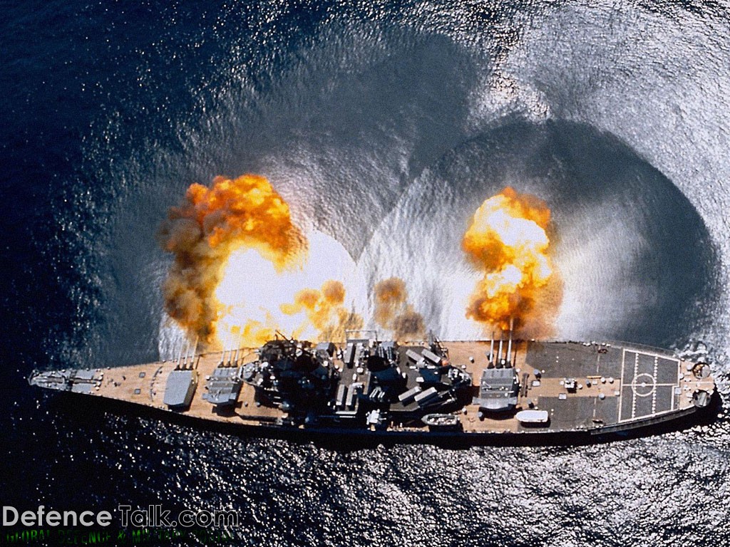 USN Battleship firing - Navy ships wallpapers