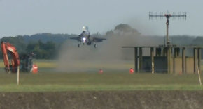 F-35B Arrive Slow Landing RAF Marham June 2018.jpg