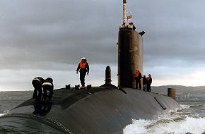 HMS TRAFALGAR IN THE CLYDE AREA OF SCOTLAND.