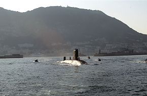 HMS Tireless leaving Gibraltar
