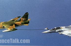 a Mirage2000 Refuling by an A-7E Corsair Hellenic Air Force