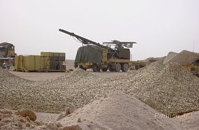 A British Phoenix UAV ready on its launch rail in Iraq.