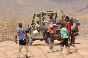 NRF troops with local children - Steadfast Jaguar 2006