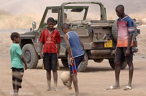 NRF troops with local children - Steadfast Jaguar 2006