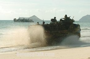 US Marines onboard an Amphibious Assault Vehicle (AAV)