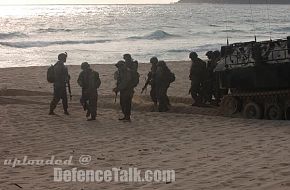 Amphibious Assault Vehicle (AAV) during a beach assault exercise