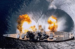 USN Battleship firing - Navy ships wallpapers