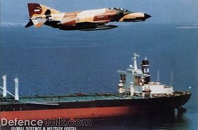 F-4 - Iran Air Force Fighter over ship