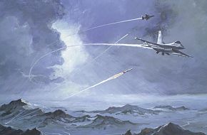 Missile Attack on U.S. F-16s - Military Weapons Art