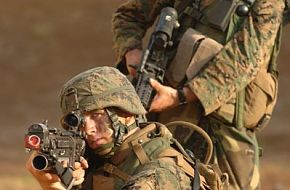 US Marines provide security - Military Operation in Urban Terrain (MOUT)