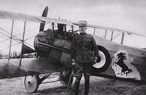 Major BARACCA with his SPAD VII - WWI Italian Cavalry